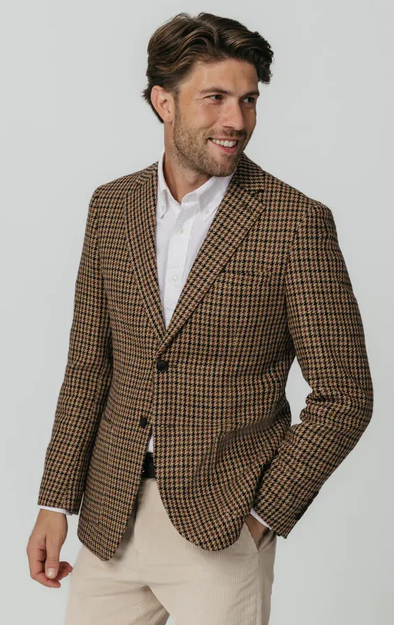 Brown Houndstooth Tweed Jacket thumbnail 2