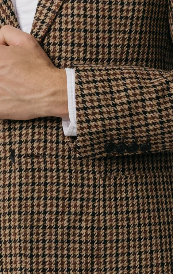 Brown Houndstooth Tweed Jacket thumbnail 4