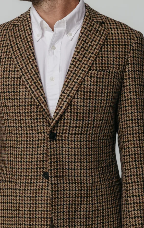 Brown Houndstooth Tweed Jacket thumbnail 5