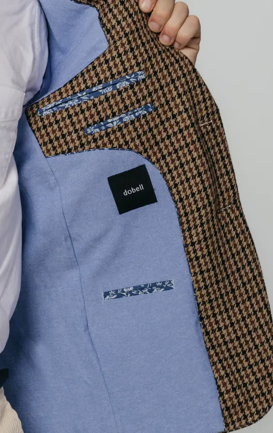 Brown Houndstooth Tweed Jacket thumbnail 6