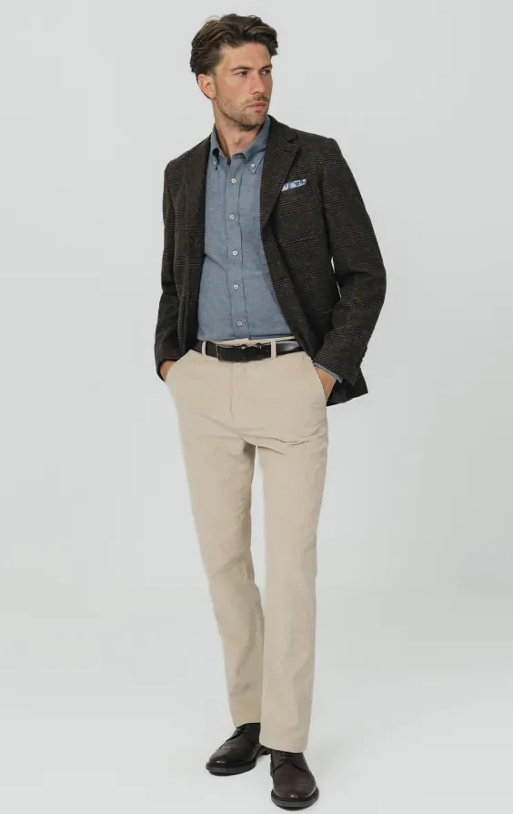 Brown Prince of Wales Tweed Jacket with Patch Pockets thumbnail 3