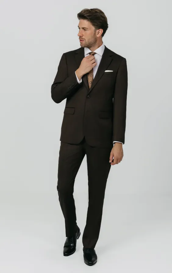 Brown Twill Suit Jacket thumbnail 3