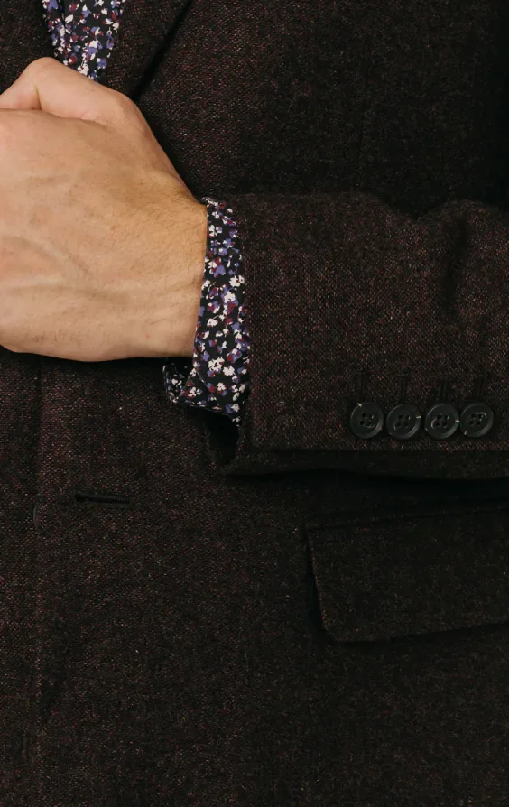 Burgundy Donegal Tweed Jacket thumbnail 4