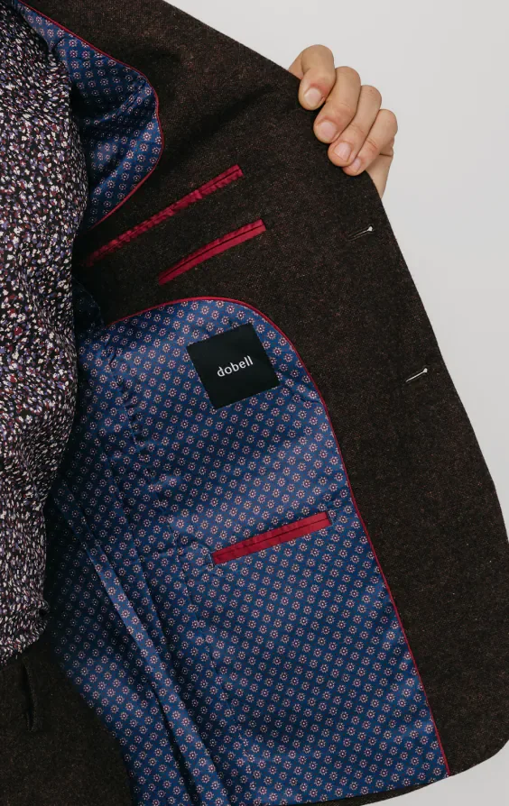 Burgundy Donegal Tweed Jacket thumbnail 6