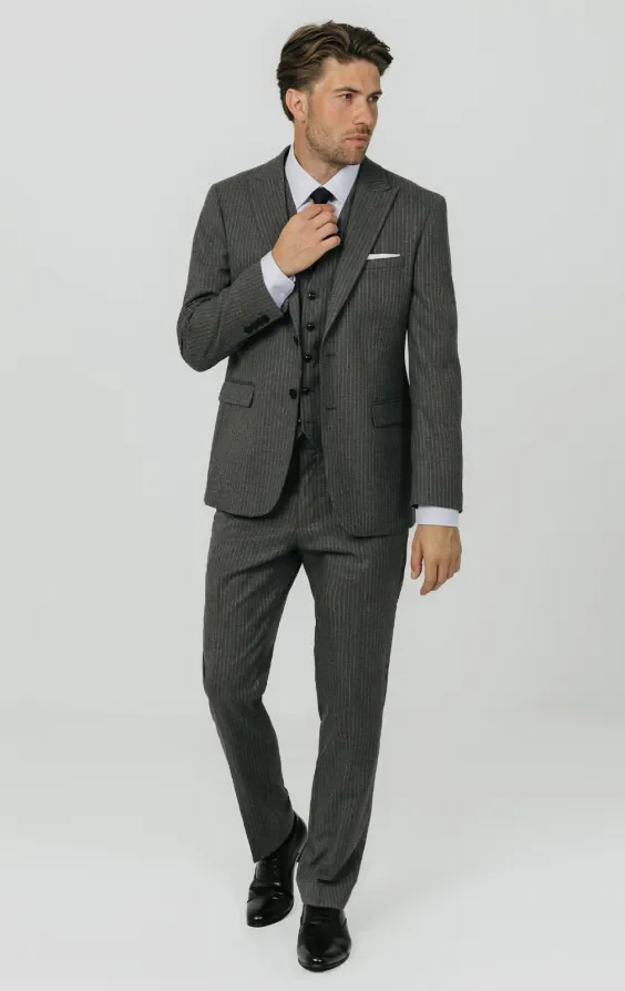 Charcoal Chalkstripe 3 Piece Suit thumbnail 3