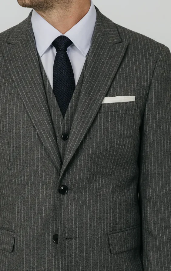 Charcoal Chalkstripe 3 Piece Suit thumbnail 5
