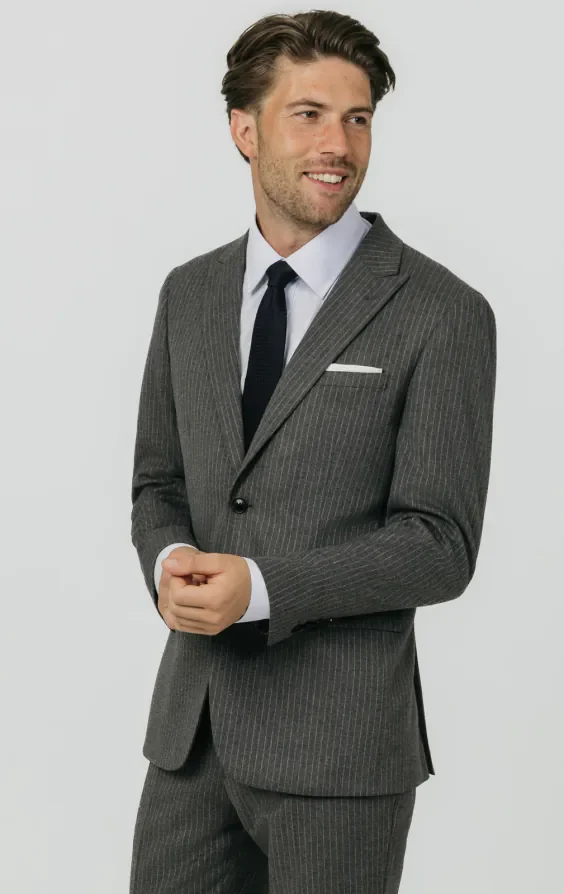 Charcoal Chalkstripe Suit Jacket thumbnail 2