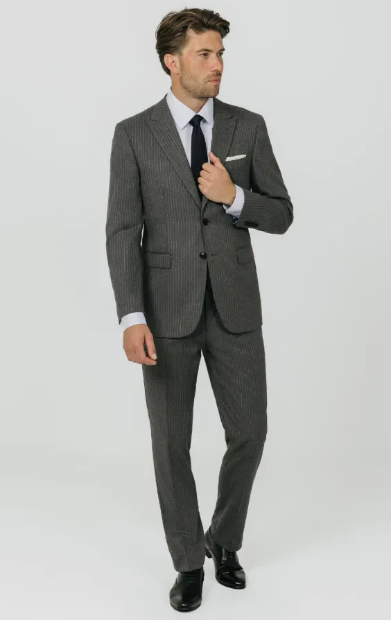 Charcoal Chalkstripe Suit Jacket thumbnail 3