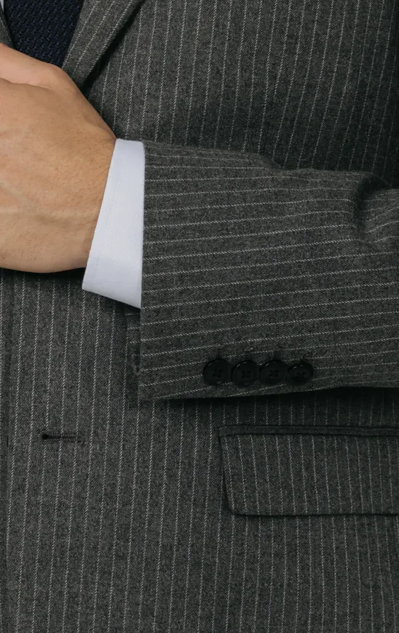 Charcoal Chalkstripe Suit Jacket thumbnail 4