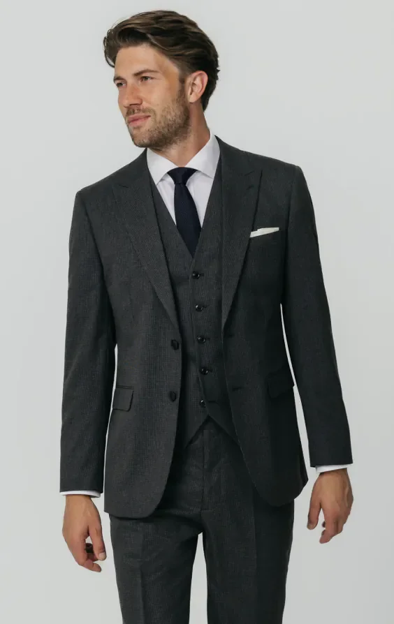 Charcoal Puppytooth Check 3 Piece Suit thumbnail 2