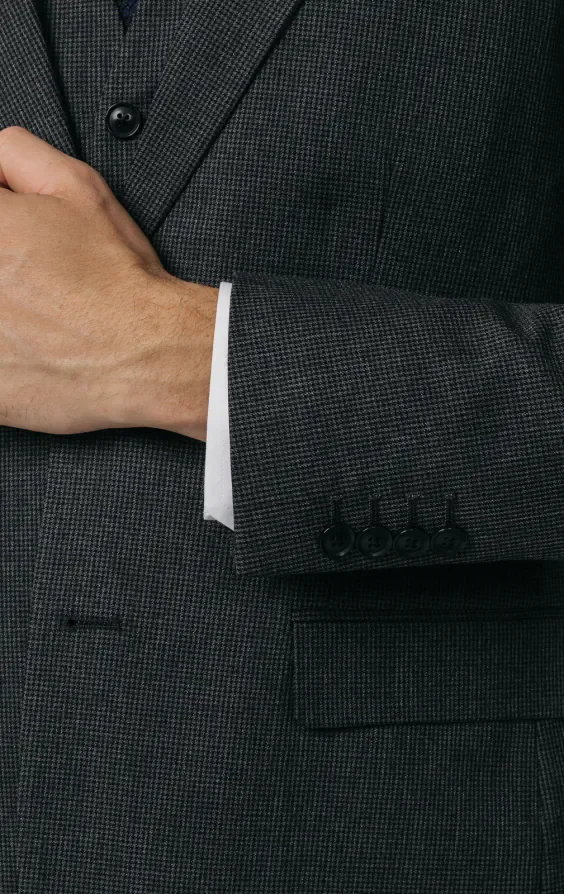 Charcoal Puppytooth Check 3 Piece Suit thumbnail 4
