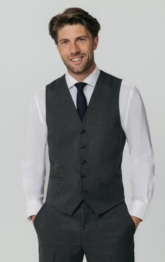 Charcoal Puppytooth Check 3 Piece Suit thumbnail 9