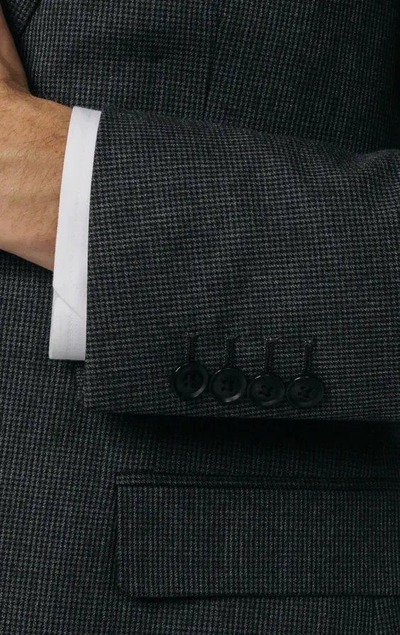 Charcoal Puppytooth Check Suit Jacket thumbnail 4