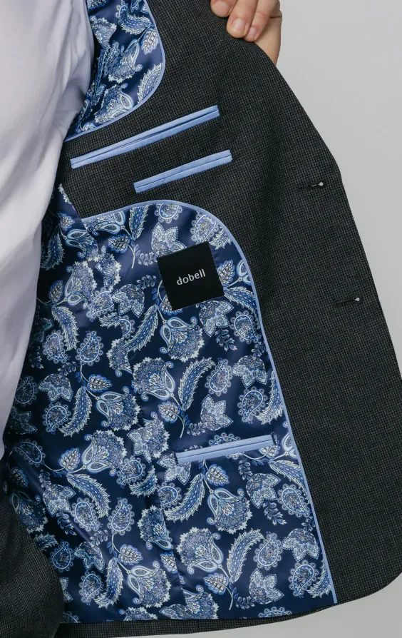 Charcoal Puppytooth Check Suit Jacket thumbnail 6