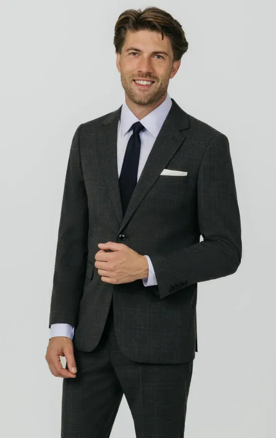 Charcoal Windowpane Check Suit thumbnail 2