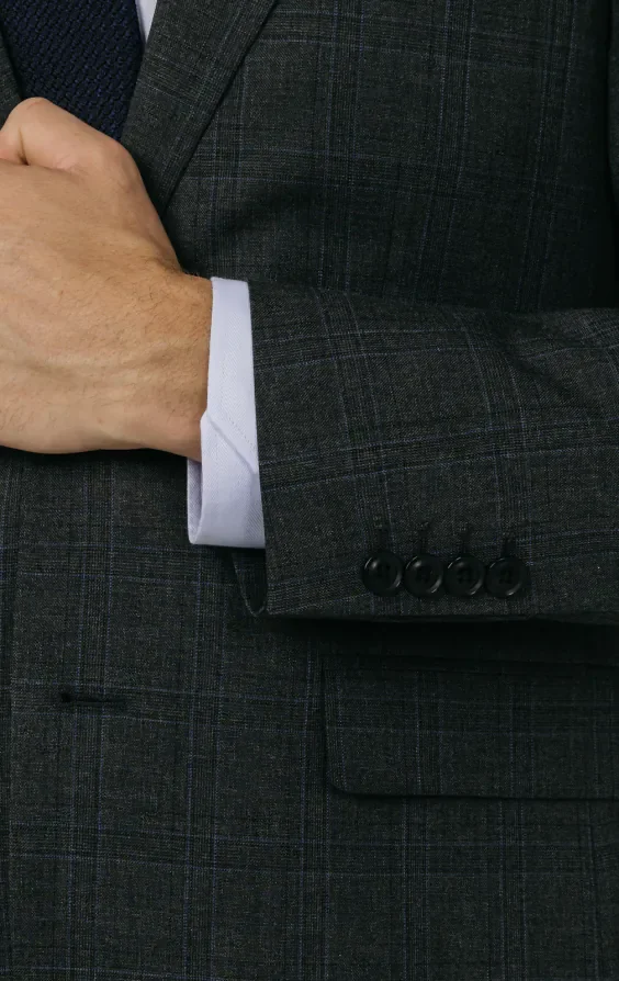 Charcoal Windowpane Check Suit thumbnail 4