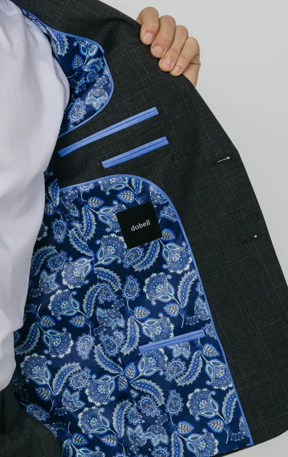 Charcoal Windowpane Check Suit thumbnail 6