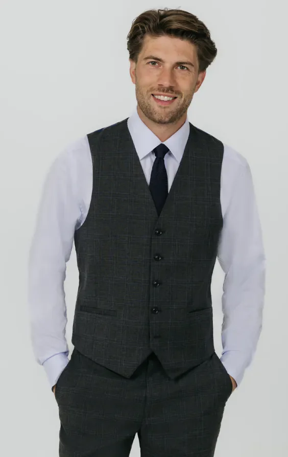Charcoal Windowpane Check Suit thumbnail 9