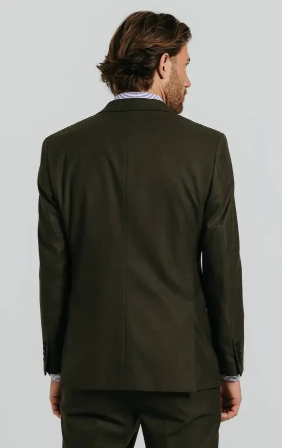 Dark Green Twill Suit Jacket thumbnail 3