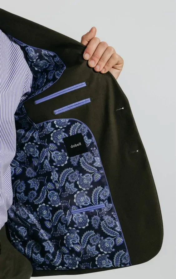 Dark Green Twill Suit Jacket thumbnail 6