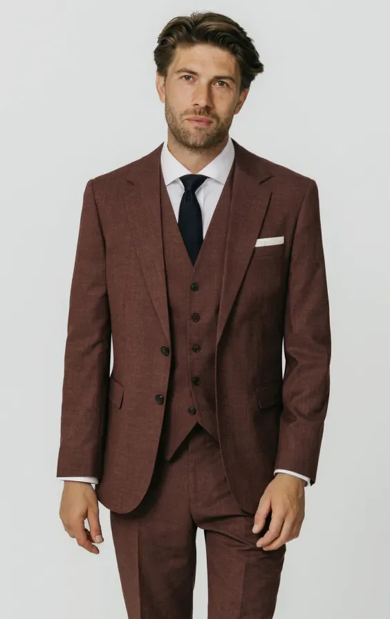 Dark Rosewood Weave 3 Piece Suit thumbnail 2