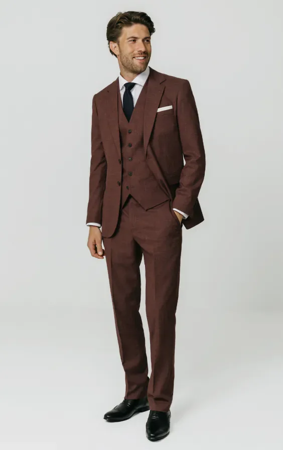 Dark Rosewood Weave 3 Piece Suit thumbnail 3