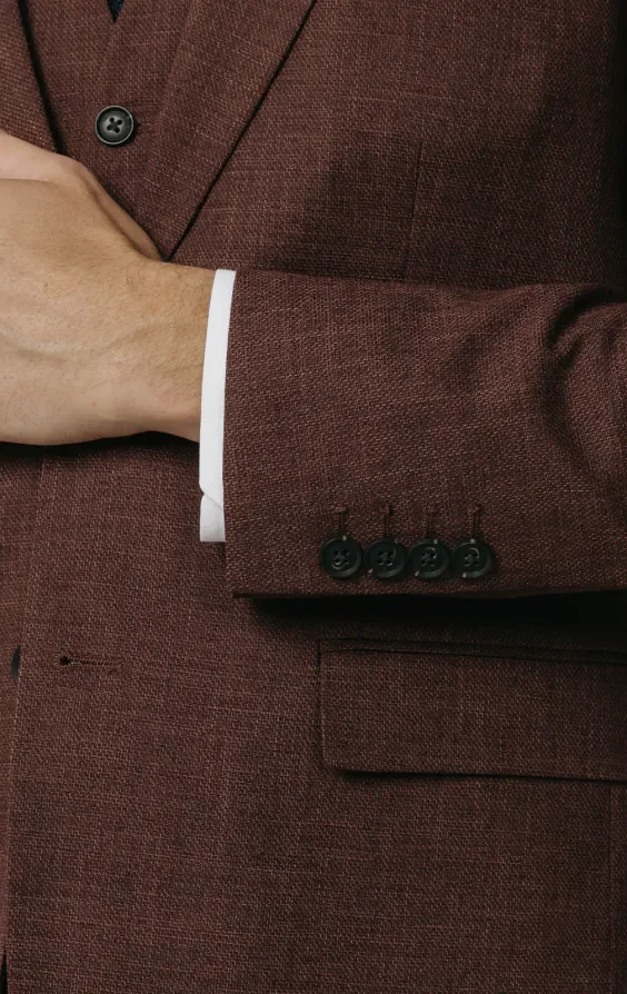 Dark Rosewood Weave 3 Piece Suit thumbnail 4