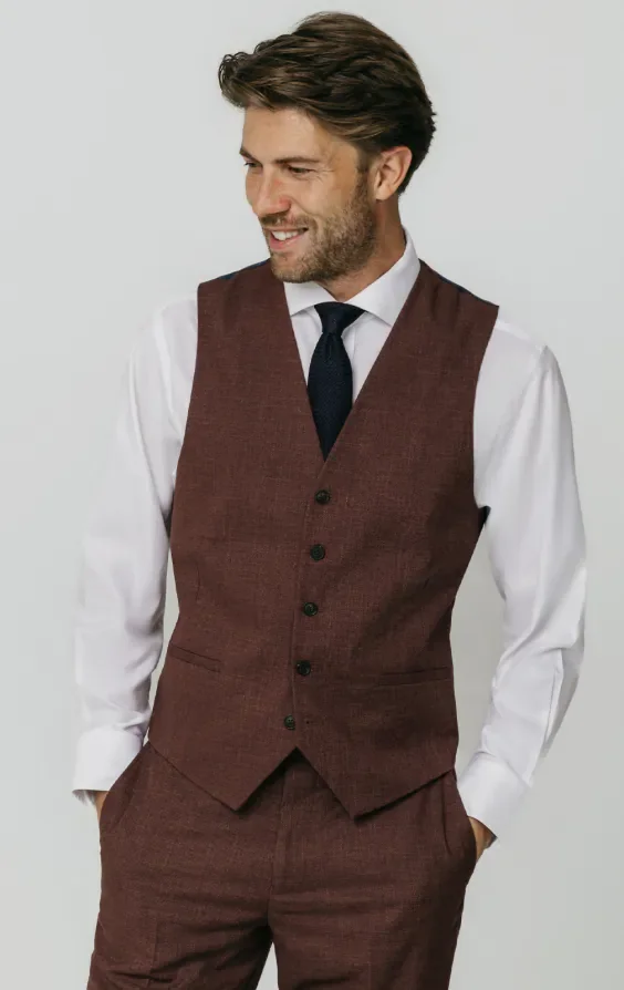 Dark Rosewood Weave 3 Piece Suit thumbnail 9