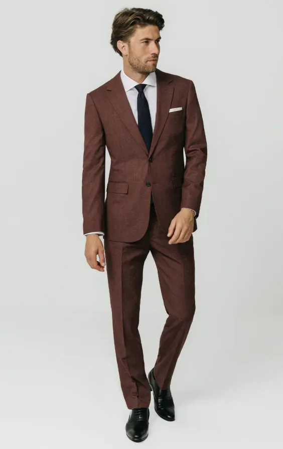 Dark Rosewood Weave Suit Jacket thumbnail 3