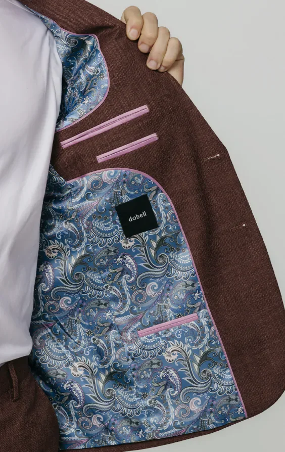 Dark Rosewood Weave Suit Jacket thumbnail 6