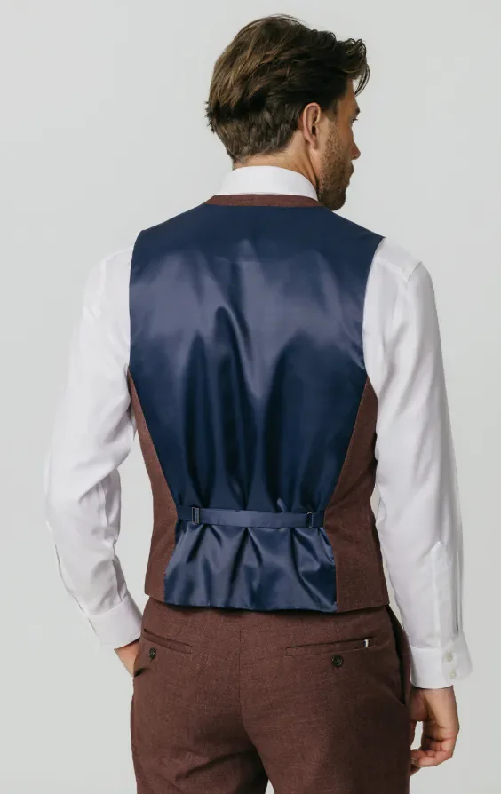 Dark Rosewood Weave Waistcoat thumbnail 4