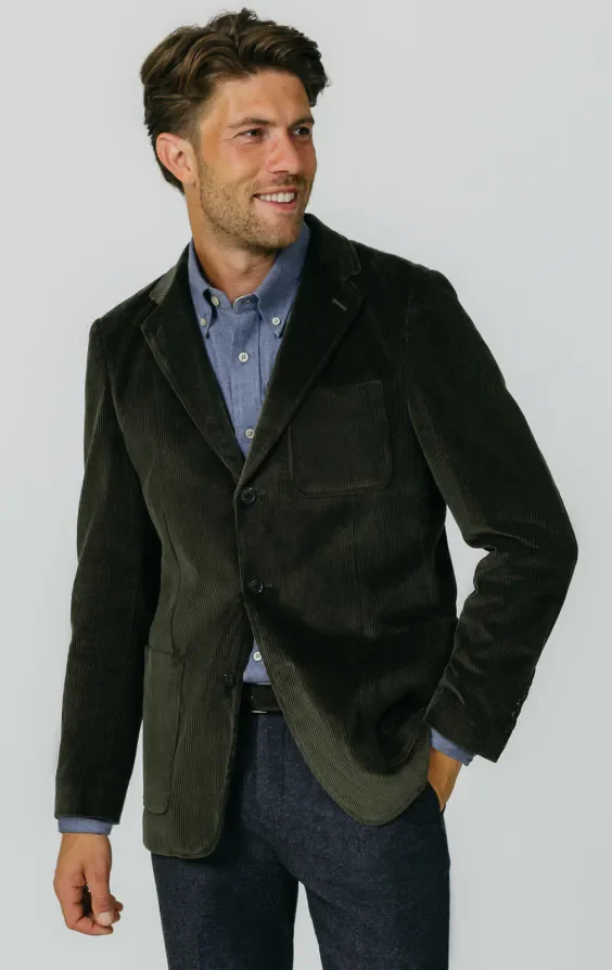 Green Corduroy Jacket with Patch Pockets thumbnail 2