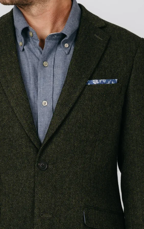 Green Herringbone Tweed Jacket thumbnail 5