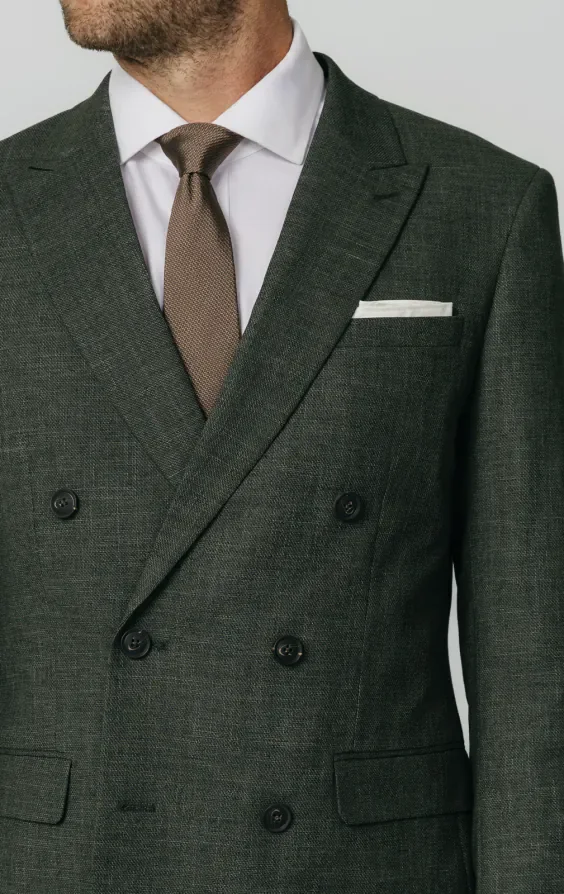Green Weave Double Breasted Suit Jacket thumbnail 5