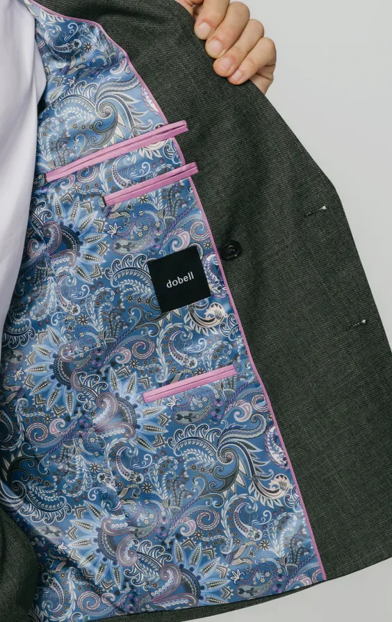 Green Weave Double Breasted Suit Jacket thumbnail 6