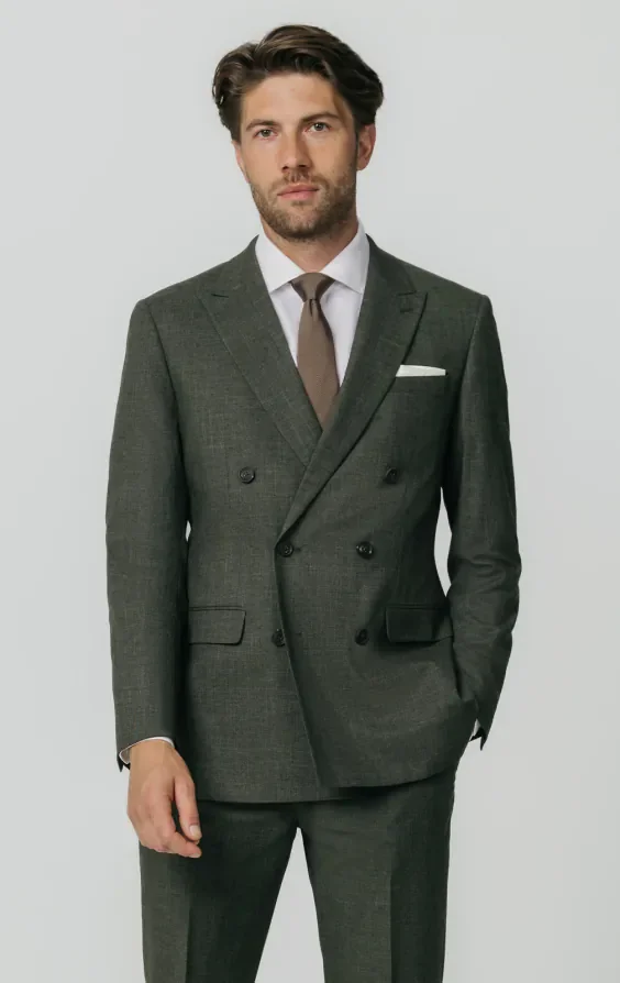 Green Weave Double Breasted Suit thumbnail 2