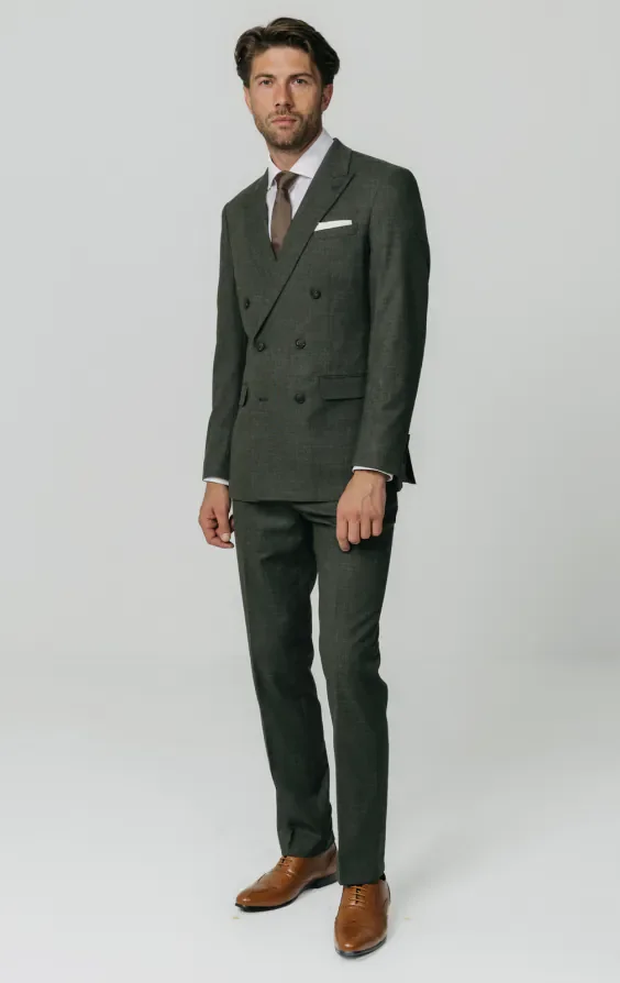 Green Weave Double Breasted Suit thumbnail 3