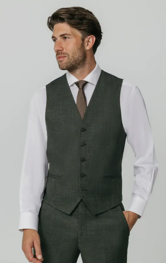 Green Weave Waistcoat thumbnail 2