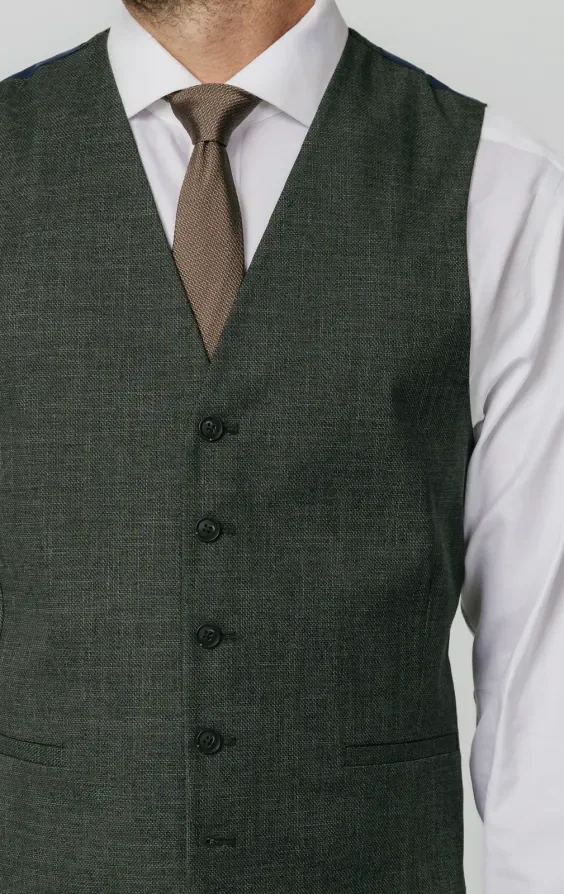 Green Weave Waistcoat thumbnail 3