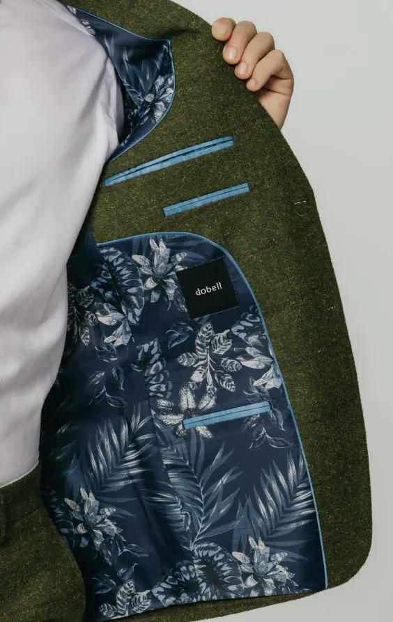 Green Windowpane Check Tweed Jacket thumbnail 6