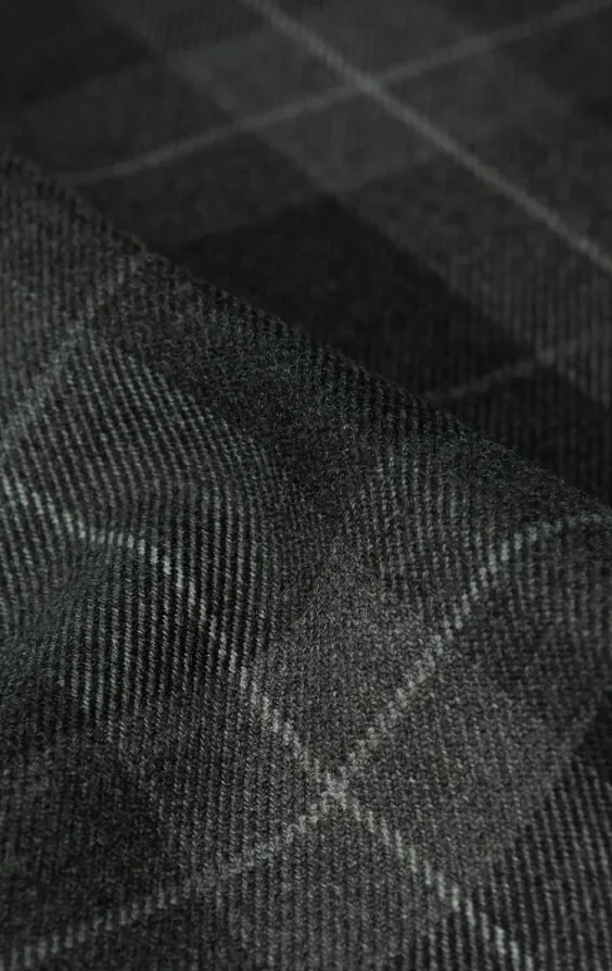 Grey Tartan Check 3 Piece Tuxedo with Peak Lapel thumbnail 11