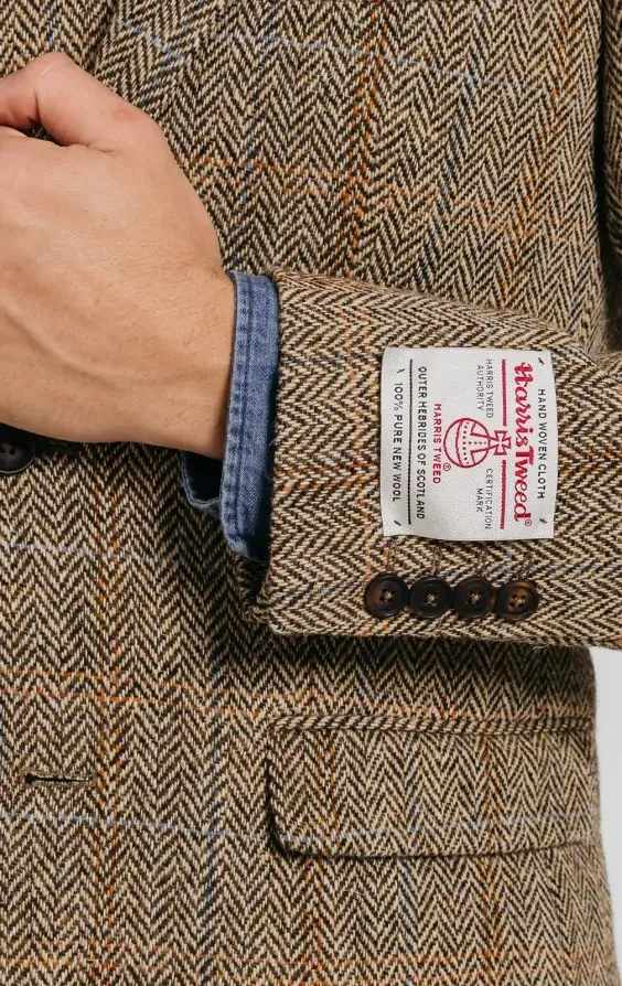 Harris Tweed Brown Windowpane Check Tweed Suit thumbnail 5