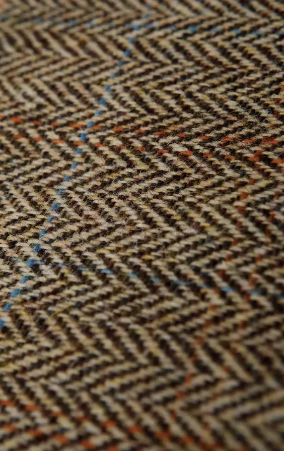 Harris Tweed Brown Windowpane Tweed Waistcoat thumbnail 5