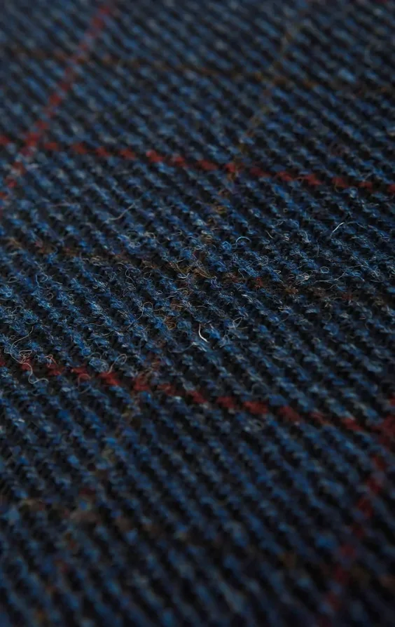 Harris Tweed Dark Blue Windowpane Check Tweed Jacket thumbnail 8