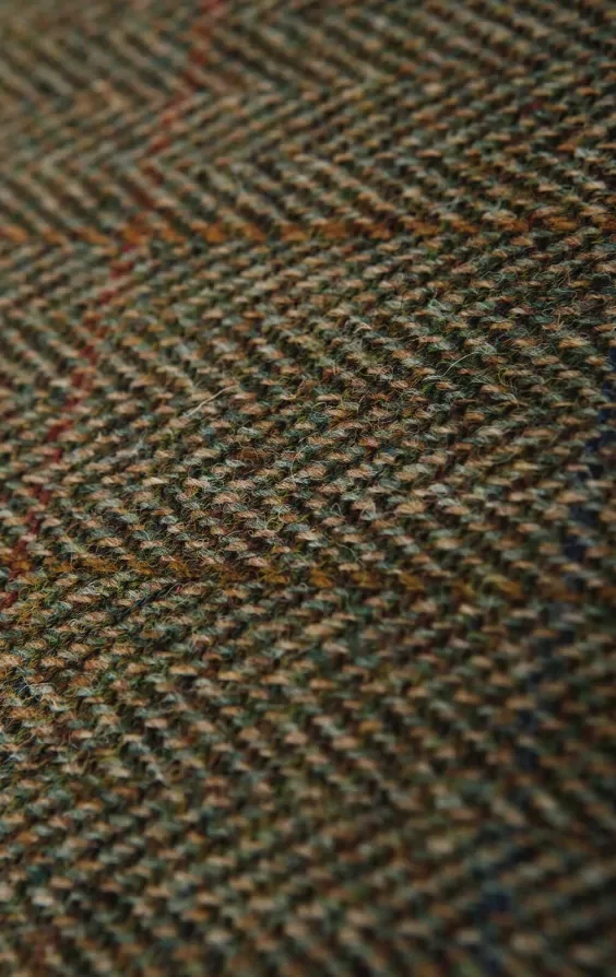 Harris Tweed Green Herringbone Windowpane Check Tweed Jacket thumbnail 7