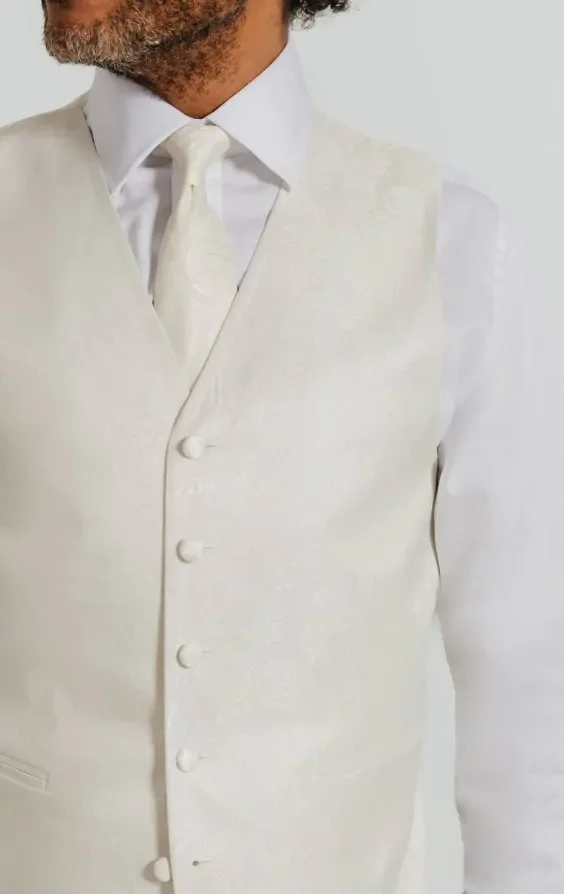 Ivory Paisley Waistcoat thumbnail 4