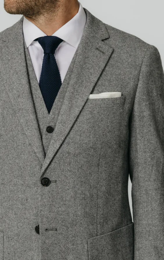 Light Grey Donegal Tweed 3 Piece Suit thumbnail 5