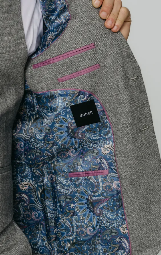 Light Grey Donegal Tweed 3 Piece Suit thumbnail 6