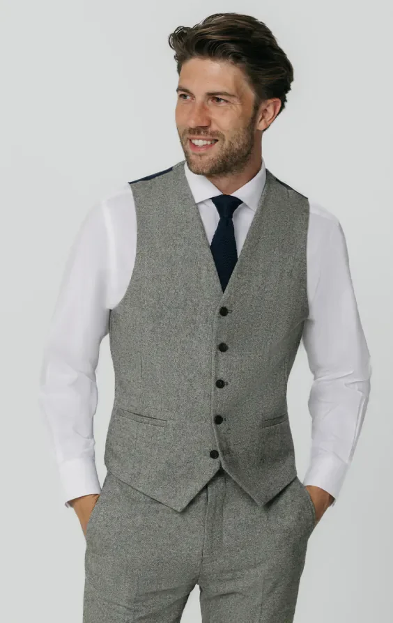 Light Grey Donegal Tweed 3 Piece Suit thumbnail 9
