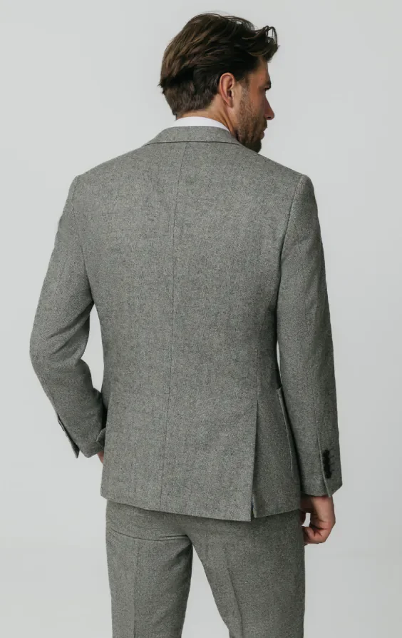 Light Grey Donegal Tweed Suit Jacket thumbnail 7
